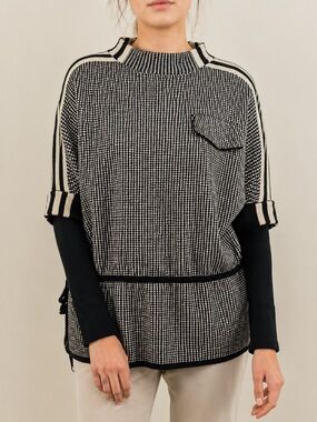 UCHUU Montreal women’s houndstooth knit sweater‎ Size M